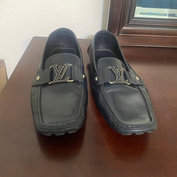Louis Vuitton Big Logo Buckle Black Monte Carlo Loafers Size 9 - Picture 2 of 8